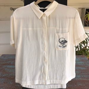 Retro Silky Skull Button Up